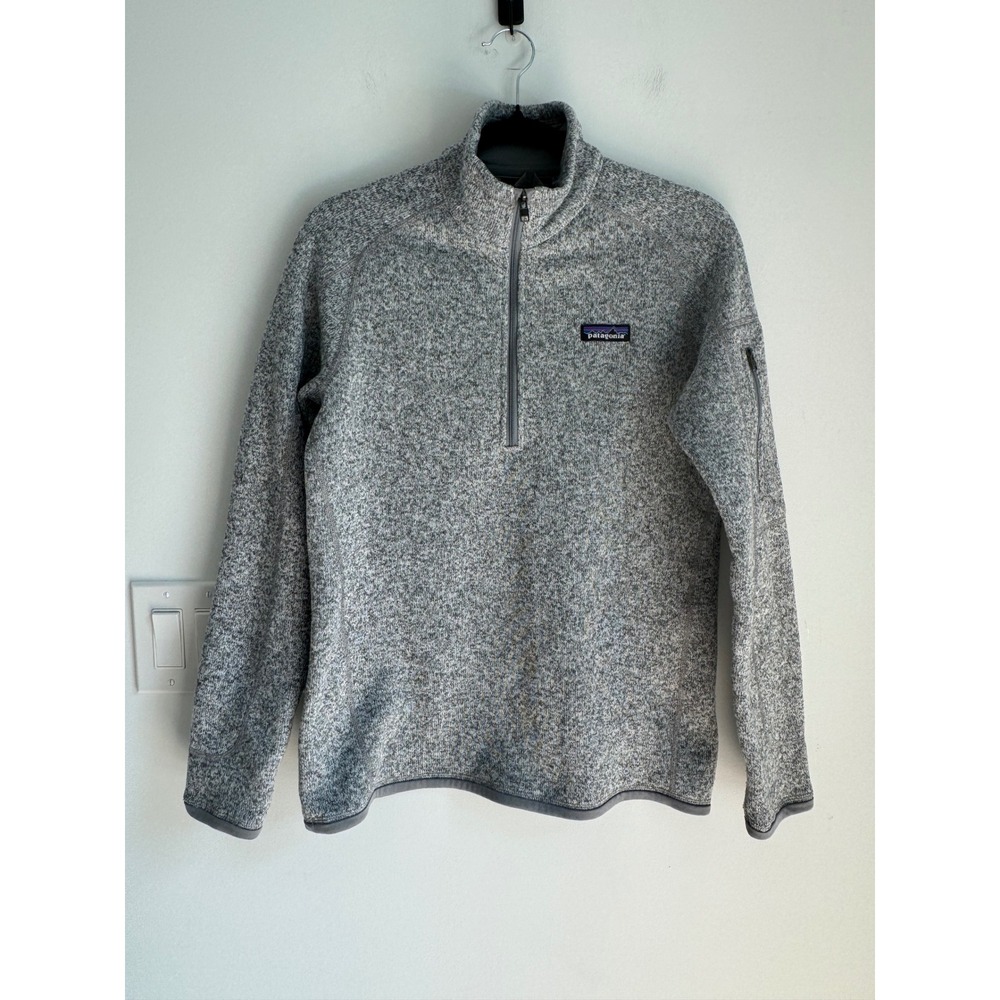 Patagonia Better Sweater‎ Womens M Grey Heather 1/4 Zip Fleece Pullover Jacket